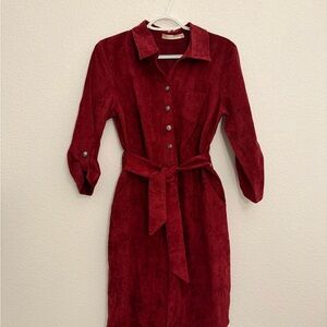 Glamour Rich Red Long Sleeve Dress
